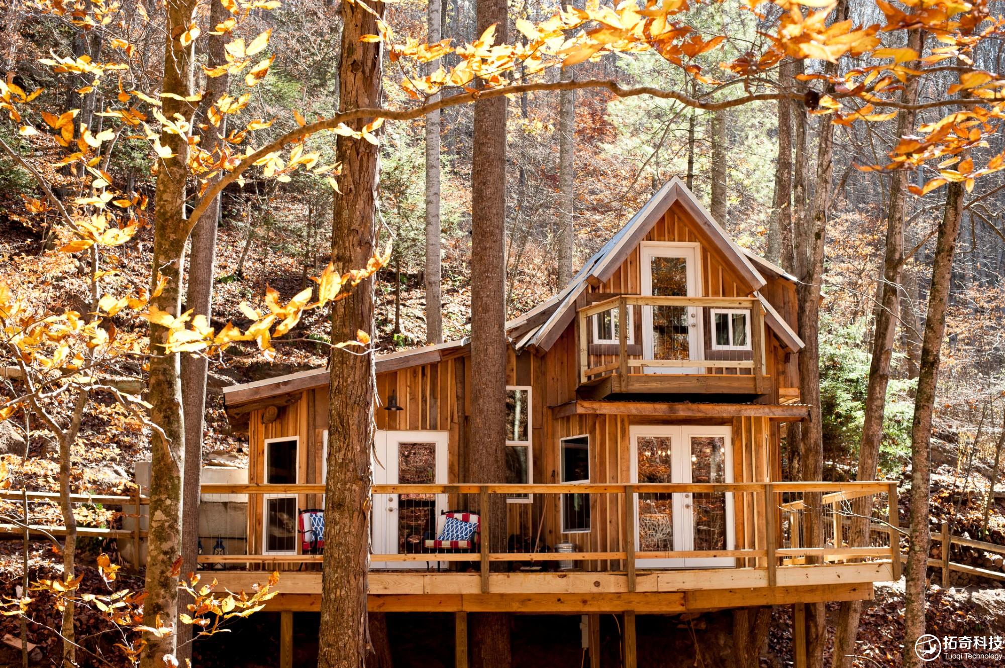 荒野木屋建造，一口气看完花3年徒手打造豪华木屋！