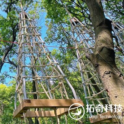 Net Pyramid rope course Adventure Park High altitude rope net array Jungle crossing Net Pyramid